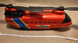 Vintage 1989 Galoob Micro Machines U-897 Orange Red Cargo Helicopter Carrier  - Picture 1 of 4