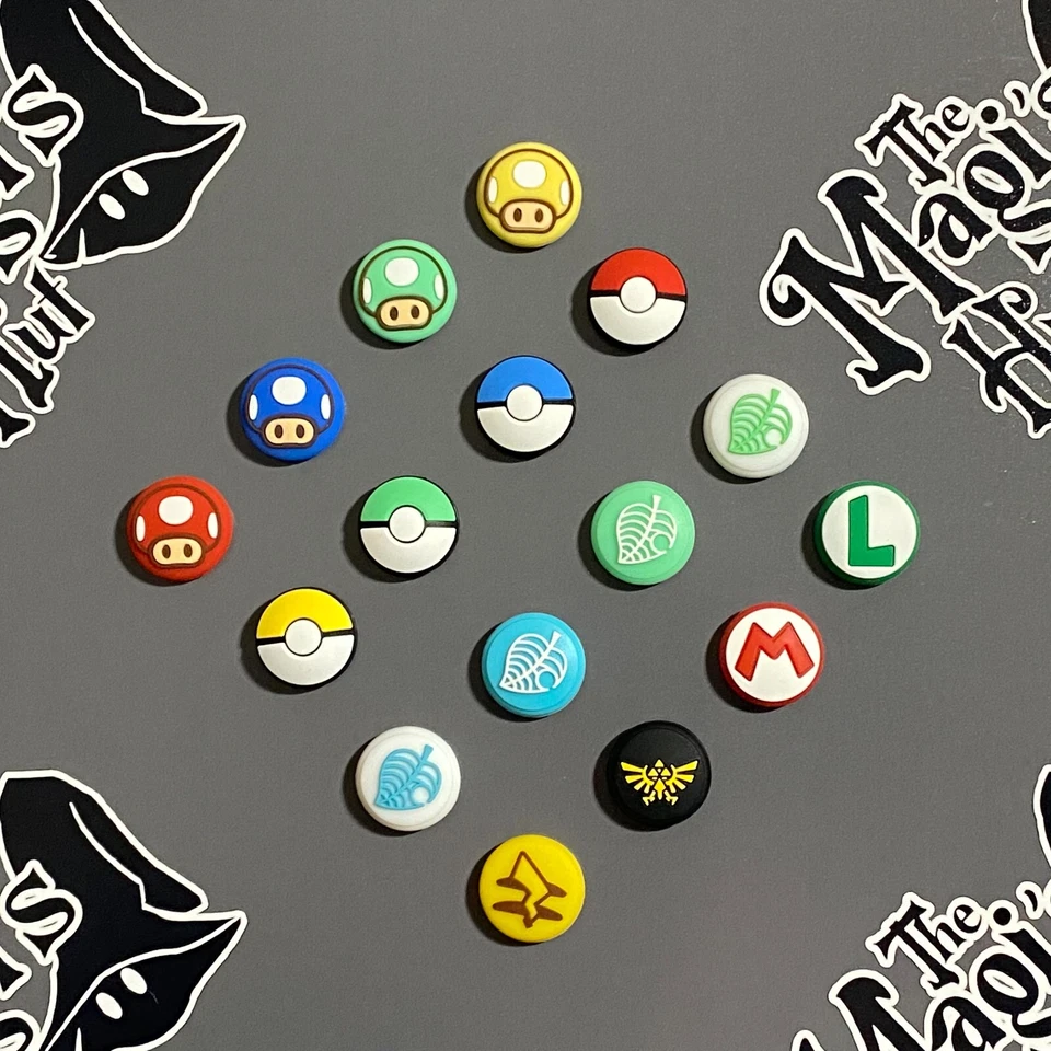 2 x Nintendo Switch Joy-Con Thumb Grips Mario Zelda Pokémon Animal Crossing - Image 1 of 1