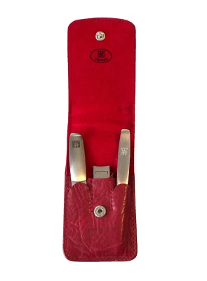 Zwilling Beauty Maniküre Twinox rotes Leder  3-tlg. Taschen Etui - Bild 1 von 4