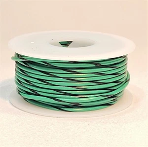 Cable de conexión 18 AWG UL1007 UL1569 VERDE con RAYA NEGRA ~ carretes de 50 pies ¡NUEVO! - Imagen 1 de 1