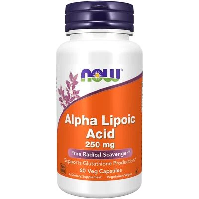 NOW Foods Alpha Lipoic Acid 250 mg 60 Veg Capsules, Energy Support, Blood Sugar