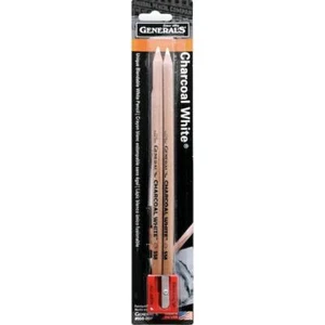 General's Charcoal White Pencils & Sharpener 3pcs - Picture 1 of 6