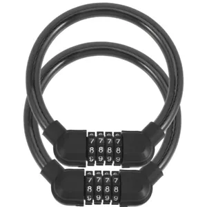 2Pcs Wear Resistant Outdoor Portable Cable Lock Motorcycle Lock Bike Locking - Picture 1 of 12