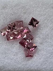 TOURMALINE. Pink, Princess Cut. Clean. 11 PCS, 3.5 mm, 2.45 TCW. - Picture 1 of 5