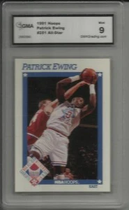 1991 HOOPS PATRICK EWING ALL-STAR BASKETBALL CARD GMA GRADED 9 - Picture 1 of 2