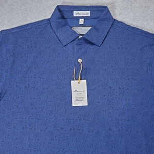 Peter Millar Crown Sport Summer Comfort Performance Blue Polo Mens Medium - Picture 1 of 19