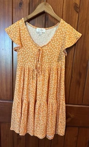 Jessica Simpson Kleid Größe XS orange mit gelben Blumen - Bild 1 von 6
