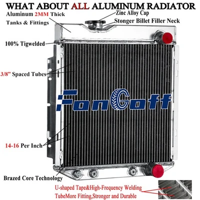 3 Row Aluminum Radiator For Ford Mustang V8 289 302 Windsor 1964~1966 AT/MT HOT. - image 1 of 4