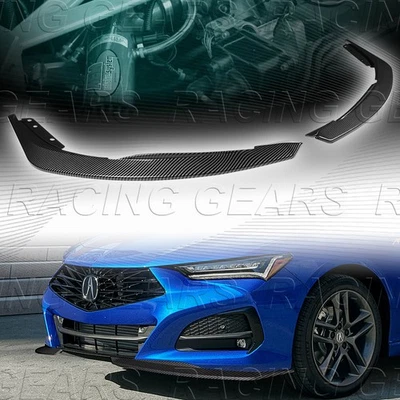 CARBON PAINTED FRONT BUMPER LIP BODY KIT SPOILER SPLITTER FOR 21-25 ACURA TLX - Image 1 of 4
