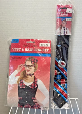 Nuevo Conjunto Accesorio Disfraz Nerd: Chaleco Talla Estándar y Corbata Foto 1 de 4