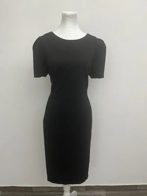 Vestido justo feminino Calvin Klein preto tamanho 16 manga curta zíper nas costas - Imagem 1 de 4