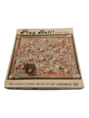 Play Ball! 500 Piece Jigsaw Puzzle 16" X 20" Baseball Theme 1978  - Image 1 of 3