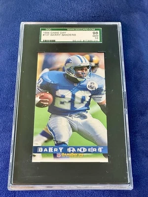 Fleer Game Day 1994 Barry Sanders Salón de la fama #137 gema como nueva 10 POP 1 Leones de gran tamaño 🔥 Foto 1 de 2