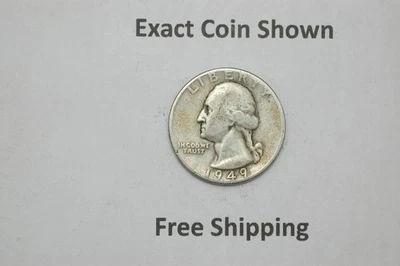 1949 P Washington Silver Quarter No Mint Mark Philadelphia Free Shipping - Image 1 of 2