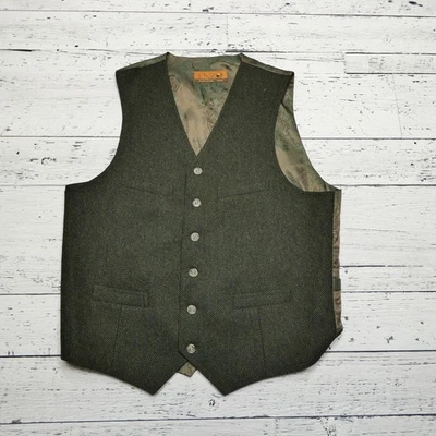 Chaleco Enzo Tovare Para Hombres Mediano Mezcla de Lana Forrado en Espiga Inteligente Italia Foto 1 de 4