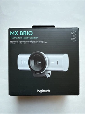 New Logitech MX Brio Ultra HD 4K Streaming Webcam, 1080p at 60 FPS, (Pale Grey) - Image 1 of 2