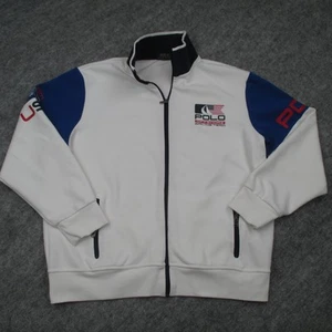 Polo Ralph Lauren Jacket Mens XL White Blue Offshore Sailing Team Full Zip USA - Picture 1 of 20