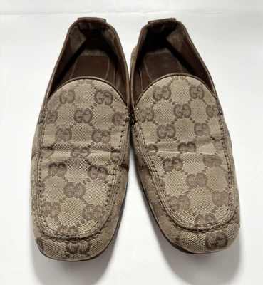 Gucci Loafers Brown GG Canvas & Leather Vintage Mules Vintage Y2K Size 35 5 - Image 1 of 4