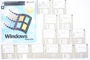 Microsoft Windows 95 Upgrade OS 3.5" 13 floppy disk set RETAIL BOX Collectors - Picture 1 of 3