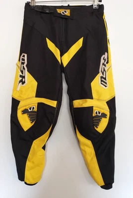 MSR Axxis Youth Size 24 Motocross Pants Black Yellow Ratcheting Belt Padded - Изображение 1 из 4