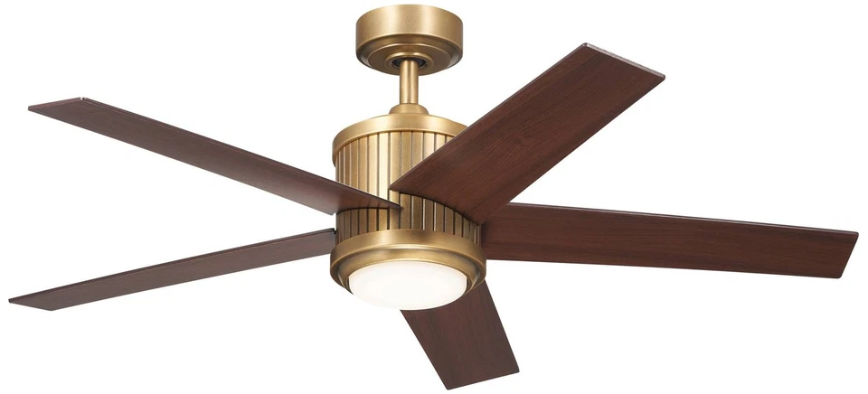48" Brahm Natural Brass LED Ceiling Fan with Walnut Blades - Image 1 of 1