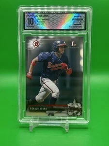 Tarjeta de radiocontrol Bowman Ronald Acuna Jr 2017 1st Paper Prospect Rookie #BP127 AC 10 - Imagen 1 de 2