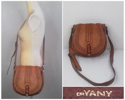 orYANY Leather Handbag Purse Brown Woven Over the Shoulder #J2424 - Image 1 of 4