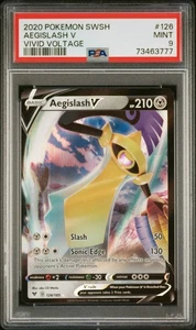 2020 Pokemon Sword & Shield Vivid Voltage #126 Aegislash V Vivid Voltage PSA 9 - Picture 1 of 2