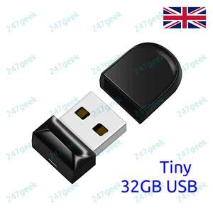 🇬🇧 Low Profile 32GB USB stick flash pen drive Mini Tiny Small for in car MP3 - Picture 1 of 2