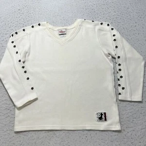 Vintage Disney Store Women's Small 101 Dalmatians V-Neck Sweater White Pullover - Picture 1 of 12