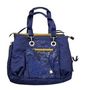 HAIKU Laptop Travel Bag Dual Straps Carry On Shoulder Tote Navy Floral Commuter - Picture 1 of 13