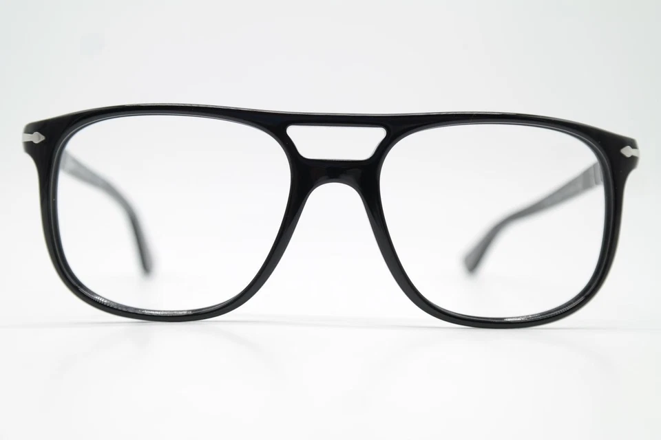 Brille Persol GRETA 3329-V Schwarz Silber Oval Brillengestell eyeglasses Neu - Bild 1 von 4