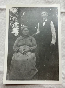 Vintage Foto Nachdruck Portrait eines älteren Paares s/w Kodak Papier 5 x 7 Zoll - Bild 1 von 6