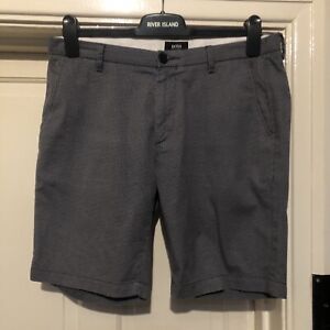 Hugo Boss Mens Grey / Blue Dress Chino Shorts Size 32” Waist