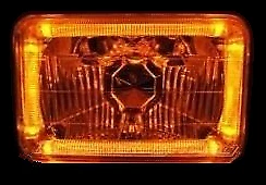 AMBER Halo H4 Headlamps Angel Eye Daihatsu Feroza Rocky Suzuki Swift Dodge Ram - Image 1 of 1