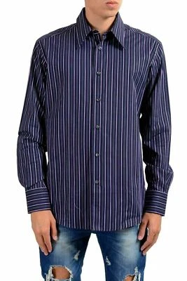 Camisa social masculina listrada manga longa Versace Collection EUA 15,5 IT 39 - Imagem 1 de 4
