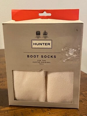 NUEVO EN CAJA Hunter Original Bota Calcetines Altos Crema Polar Talla Grande 8-10 Foto 1 de 2