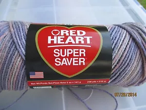 Red Heart Super Saver Variegated MULBERRY MIX 5 oz 100% Acryl Worsted #4 SDL - Bild 1 von 5