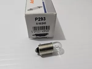 6v 4w BA9S P293 Bayoneta Panel Globo Bombilla 293 Tablero Advertencia 6 voltios Lucas LLB293 - Imagen 1 de 2