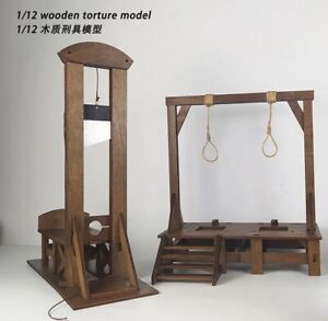 1/12 French Guillotine Wood Gallows Model Ancient Scene Accessories Mini Toys