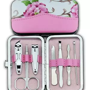 New 7pcs Cute Flower Nail Clippers Set Stainless Manicure Set Kit Case Gift - Picture 1 of 3