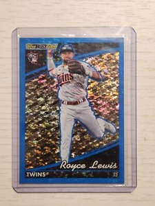 2022 Topps Update Royce Lewis RC Rookie Black Gold Insert Blue Parallel #BG-6