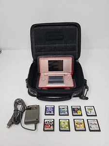 Console Nintendo DS Lite rosa con protezione Nerf, 8 giochi e custodia - LEGGERE BENE - Foto 1 di 17