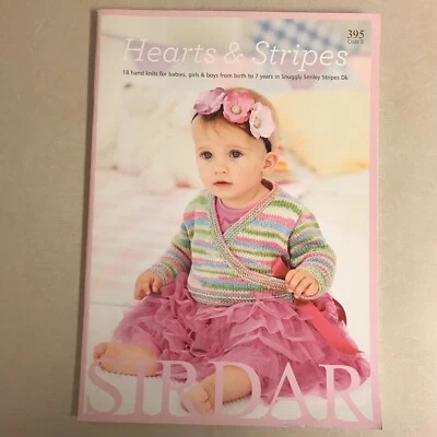 Hearts & Stripes #395 Kids Baby 0-7 yrs 18 Knitting Patterns Sirdar Stripes DK - Image 1 of 3