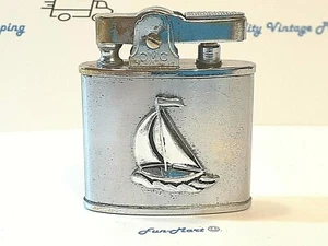 Vintage CMC LIGHTER w/SAILBOAT / Complete, Clean & Works Great! VVHTF  [3357] - Picture 1 of 7