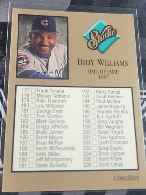 BILLY WILLIAMS 1992 Studio Checklist #263.   CUBS - Image 1 of 2