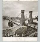 NICOLLET ISLAND First SUSPENSION Bridge over RIVER 1949 Rare Press Photo