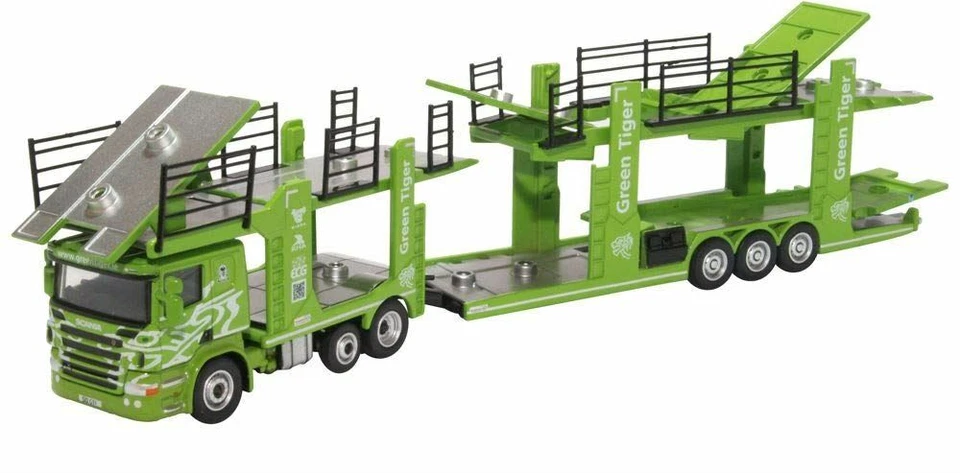 Modello In Metallo Scania Car Transporter Verde Tiger 1:76 - Immagine 1 di 1