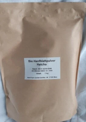 1 kg !! HATCHA® Pulver, hochfein gemahlene Bio-Hanfblätter, Anbau in Deutschland - Bild 1 von 2