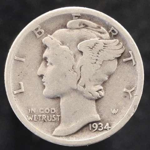 1934 D Mercury Dime - VF - FREE SHIPPING (US557) Cover